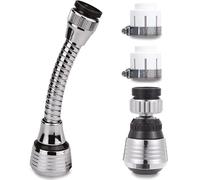 Xrten 2 Piezas Aireador de Grifo de 360 Grados, Adaptador Grifo Cocina, Extensor Grifo, Cabezal de Rociador de Grifo, Difusor Grifo, para Hogar, Cocina y Cuarto del Baño (Negro)