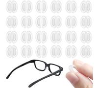 Xrten 24 Pares Almohadilla de Nariz para Gafas, Almohadillas Antideslizantes Gafas, Plaquetas de Silicona Adhesivas para Gafas, 15mm (Transparente)