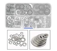 Xrten 360 Piezas Arandela Plana de Acero Inoxidable, 8 Tamaños M2 M2.5 M4 M5 M6 M8 M10