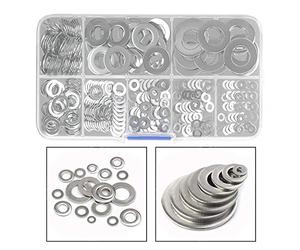 Xrten 360 Piezas Arandela Plana de Acero Inoxidable, 8 Tamaños M2 M2.5 M4 M5 M6 M8 M10