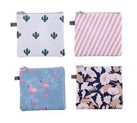 Xrten 4 Pcs Bolsa de Servilleta Sanitaria, Menstrual para Mujer, con Cremallera de Almacenamiento para Viajes, para Tampones y Compresa