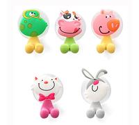 Xrten 5 Pcs Soporte para Cepillo de Dientes Pared, Soporte Ventosa Cepillo de Dientes para Infantiles, para Pared del Baño y Cocina, Decoración del Hogar Diseño de Animales