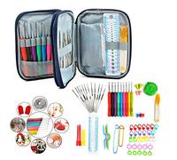 Xrten 72pcs - Kit de punto de ganchillo, agujas de ganchillo, juego de herramientas de punto para DIY con bolsa de almacenamiento