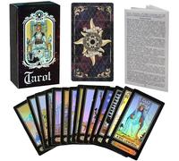 Xrten Baraja Tarot Clásica de 78 Cartas, Tarot de Aprendizaje, Herramienta de Adivinación con Efecto Arco Iris para Principiantes