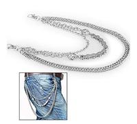 Xrten Cadena de Cráneo de Metal para Hombres Moda Punk Hip-Hop Pantalones