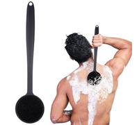 Xrten Cepillo Espalda Ducha, Cepillo Corporal de Baño, Cepillo Exfoliante Doble Cara, Limpiador Corporal Silicona, para Masaje o Exfoliación de Piel Seca (Mango Largo)