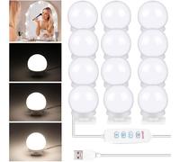 Xrten Luz de Maquillaje Led con 12 Bombillas Regulables, 3 Modos de Color, Luces de Vanidad para Tocador