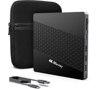 XRTFORE Unidad BLU Ray Externa 4K para PC, Reproductor BLU Ray portátil 4K UHD, Puerto SD/TF con Funda de Transporte, Reproductor BLU-Ray HD US8 3.0, Unidad óptica Externa DVD+/-RW para MacBook Pro