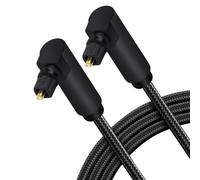 xruc Cable Óptico Audio Digital 1M, Cable Fibra Optica Audio Toslink Doble Codo 90° Giratorio 360°, Cabo Sonido Optico Stereo Dolby pour PS4 Xbox Blu-Ray Barra Sonido Optical Audio HDTV Soundbar