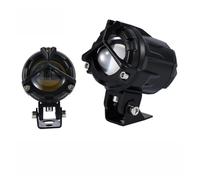 XRUKGUO Faro LED Motocicleta Coche Foco Auxiliar Amarillo Blanco Doble Color Luz Antiniebla Conducción 10V-60V 30W Lente Para Mini Proyector Motocicleta Faro(1Piece Small S size)