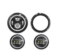 XRUKGUO Faro LED Para Motocicleta Faro Delantero LED E24 DOT 7 "para V-star Para Drag Star 650 1100 Para Road 1600 1700 Para Royal 1300 45" Luces Antiniebla Que Pasan(Set 81 Black)