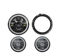 XRUKGUO Faro LED Para Motocicleta Faro Delantero LED E24 DOT 7 "para V-star Para Drag Star 650 1100 Para Road 1600 1700 Para Royal 1300 45" Luces Antiniebla Que Pasan(Set 71 Black)