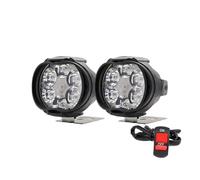 XRUKGUO Faro Led Para Motocicleta Luz Delantera Trabajo Auxiliar Blanca Foco Para Scooter Lámpara Antiniebla Punto Adicional 2 Piezas Motocicleta Faro(2 pcs N switch)
