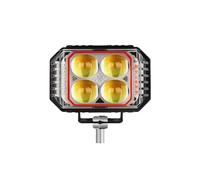 XRUKGUO Foco LED Para Motocicleta Faro Antiniebla 4 Lentes Lámpara Doble Color 30W Chip 3570 Luz Haz Alto/bajo Accesorios 12V Motocicleta Faro(1PC)