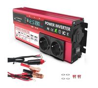 XRUKGUO Inversor Corriente 12 V A 220 V 4000 W Pantalla LCD Enchufe Europeo Inversor Solar Carga Rápida USB Dual para Teléfonos Portátiles Y Automóviles Convertidor (3000W) - White - 1 Unid