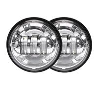 XRUKGUO Para Classic Para FLHR Para Road Para King Para Dyna 4,5 “4/1/2 Pulgadas Motocicleta LED Antiniebla Que Pasa Luz Auxiliar Lámpara 30W Motocicleta Faro(Plata)
