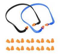 XRVRILE 2 protectores auditivos con diadema, protectores auditivos con diadema para el trabajo con 10 pares de tapones de repuesto para la reducción del ruido, 14,5 x 13 x 1 cm, negro y azul