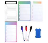XRVRILE 4 Pezzi Lavagna Magnetica Frigo con 3 Penne e Gomma, Cancellabile Tableau Magnetique, Planning Frigo Magnetique per Lista Della Spesa, Lista Delle Cose da Fare, Appunti, Menu