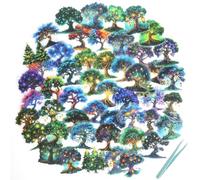 XRVRILE 50 pegatinas de árbol y pinzas, diseño de árbol mágico esthetic para ordenador portátil, Kindle, scrapbook, diario, coche, bicicleta, casco, monopatín, motocicleta, impermeable, transparente