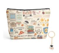 XRVRILE Bolsa de cosméticos y llavero para Gilmore Girls Merch, neceser de aseo para mujer con impresión a doble cara, reutilizable bolsa de maquillaje para fans, novia, viaje, vida cotidiana