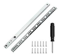 XRVRILE Rieles para Cajones de 310 mm, Juego de 2 (1 Par), Guias Cajones Carriles de Bolas con Ranura de 17 mm, Drawer Rails Incluyendo Herrajes de Montaje