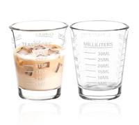 XRVRILE Vaso medidor pequeño de 30 ml, vasos de chupito con escala para cócteles, tequila, vodka, café, leche, color blanco
