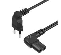 XRX Cable de alimentación de Repuesto para televisores Samsung (24", 32", 40", 43", 48", 49", 50", 55", 60", 65", 75", UN40, UN43, UN48, 90 Grados, 18 AWG, 2 Pines a C7 en Forma de L, 3 m)