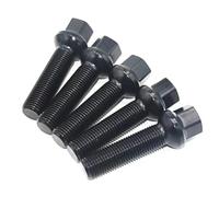 XRXEA 10 Uds. 28/35/40/45/50/55/60mm | Alargar los pernos de rueda de acero M14X1.5mm(Black,55MM)