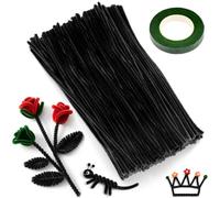 XRXYMQ 200 Limpiapipas de 30 cm de Largo y 6 mm Limpiador De Pipas Pipe Cleaner Crafts Negro Limpia Pipas Para Manualidades Multicolor Limpiapipas Manualidades Para Manualidades y Decoración