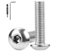 XRXYMQ 60 Piezas Tornillería Inox 304 Tornillos Acero Inoxidable M4x20 mm Tornillos Cabeza Plana para Montaje en Madera Tornillos Prisioneros Tornillos Allen para la Instalación de Muebles