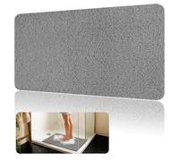 XRXYMQ Alfombrilla de ducha gris antideslizante, 40 x 60 cm, alfombrilla antideslizante para ducha con desagüe, alfombrilla antideslizante de PVC suave, resistente al moho, para zona de ducha y baño