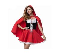 Xs-6xl Deluxe Adult Little Red Riding Hood Costume with Cape Women Disguise Halloween Party Princess Fancy Dress