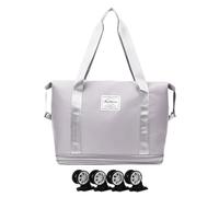 XSac De Sport À Roues Multi-poche À Roues À Roues Multi-poche Duffle Duffl Duffl Oldable Travel Duffle Sac, Lugage De Week-end Étanche Léger Avec Compartiment De Chaussures, Grand Fourre-tout De Nuit,