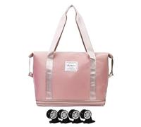 XSac De Sport À Roues Multi-poche À Roues À Roues Multi-poche Duffle Duffl Duffl Oldable Travel Duffle Sac, Lugage De Week-end Étanche Léger Avec Compartiment De Chaussures, Grand Fourre-tout De Nuit,