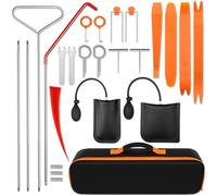 XSBAIHUO Kit de herramientas de coche de 25 piezas, kit de herramientas esenciales de emergencia para automóviles con gancho y bomba de aire, funda portátil para reparaciones de emergencia