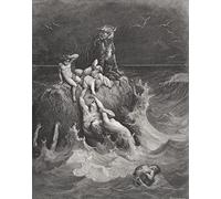XSBPDPII Pintura Clásica Lienzo Impresiones Arte Lona Pintura Del Arte Pared la ilustración del diluvio de Gustave Dore para Decoración de Oficina 60x90cm