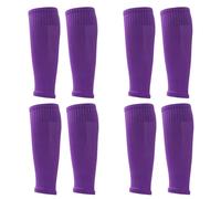 XSCQ 2/4/12 pares de calcetines para piernas de fútbol, manga de pierna fruncida, compresión para pantorrilla (talla única para niños, morado, 4 pares)