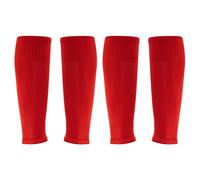 XSCQ 2/4/12 pares de calcetines para piernas de fútbol, manga de pierna fruncida, compresión para pantorrilla (talla única para niños, rojo, 2 pares)