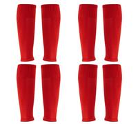 XSCQ 2/4/12 pares de calcetines para piernas de fútbol, manga de pierna fruncida, compresión para pantorrilla (talla única para adultos, rojo, 4 pares)
