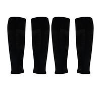 XSCQ 2/4/12 pares de calcetines profesionales de fútbol, manga de pierna fruncida, compresión para pantorrilla (talla única para niños, negro, 2 pares)
