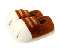 XSCQ Pantuflas de pata de gato, bonitas pantuflas de interior de felpa para mujer, antideslizantes, esponjosas, para invierno, regalos para amantes de los gatos, Marrón, 37.5 EU