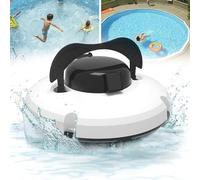 XSDAJSD Limpiafondos robótico inalámbrico para Piscinas elevadas, Potente succión, Sensor de Agua, autoestacionamiento, Robot Limpiador para Piscinas de Fondo Plano de hasta 93 m², 220 V