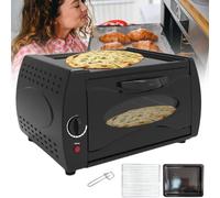 XSDAJSD Mini Horno eléctrico para Pizza de 2100 W, Horno tandoor de 12 L con Control de Temperatura, Cristal Transparente y Placa Superior Caliente para Cocina doméstica.