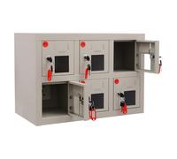 XSDAJSD Taquilla para teléfono móvil de 6 Compartimentos, de Acero, con Cargador, estación de Carga y Cerradura con Llave para escuelas, fábricas y Tropas.