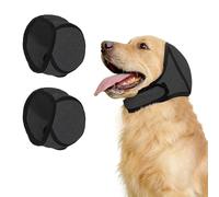 XSDSLS Paquete de 2 Orejeras para Perros, Orejeras Ajustables e Impermeables para el Aseo en el baño, patrón de truenos y Fuegos Artificiales (Gris, L)