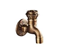 XSDSM Grifo Agua Fria Pared Grifo de Jardín Exterior Retro Salida de Agua de Malla, Tallado de Una Sola Manija, Adecuado para Balcón G1/2,Color Antiguo,9.8 CM