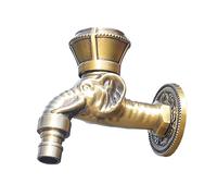 XSDSM Grifo Agua Fria Pared Grifo Exterior Jardin la Salida de Agua se Puede Conectar a Una Tubería de Agua Externa Manija Única Adecuada para Regar Flores G1/2, Color Antiguo, 12 CM