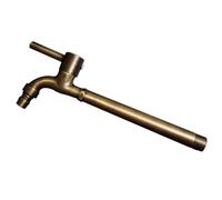 XSDSM Grifo Agua Fria Pared Grifo Exterior la Salida de Agua se Puede Conectar a Una Tubería de Agua Externa Manija Única Adecuado para Regar Flores y Lavar Autos G1/2, Acero Inoxidable,Bronce,20 CM