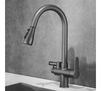 XSDSM Grifo Cocina Extensible Grifos Cocina Fregadero Con Conector De Lavavajillas,Pistola Gris