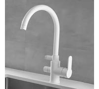 XSDSM Grifo Cocina Fregadero 360 ° Grifo De Lavavajillas Giratorio,Blanco